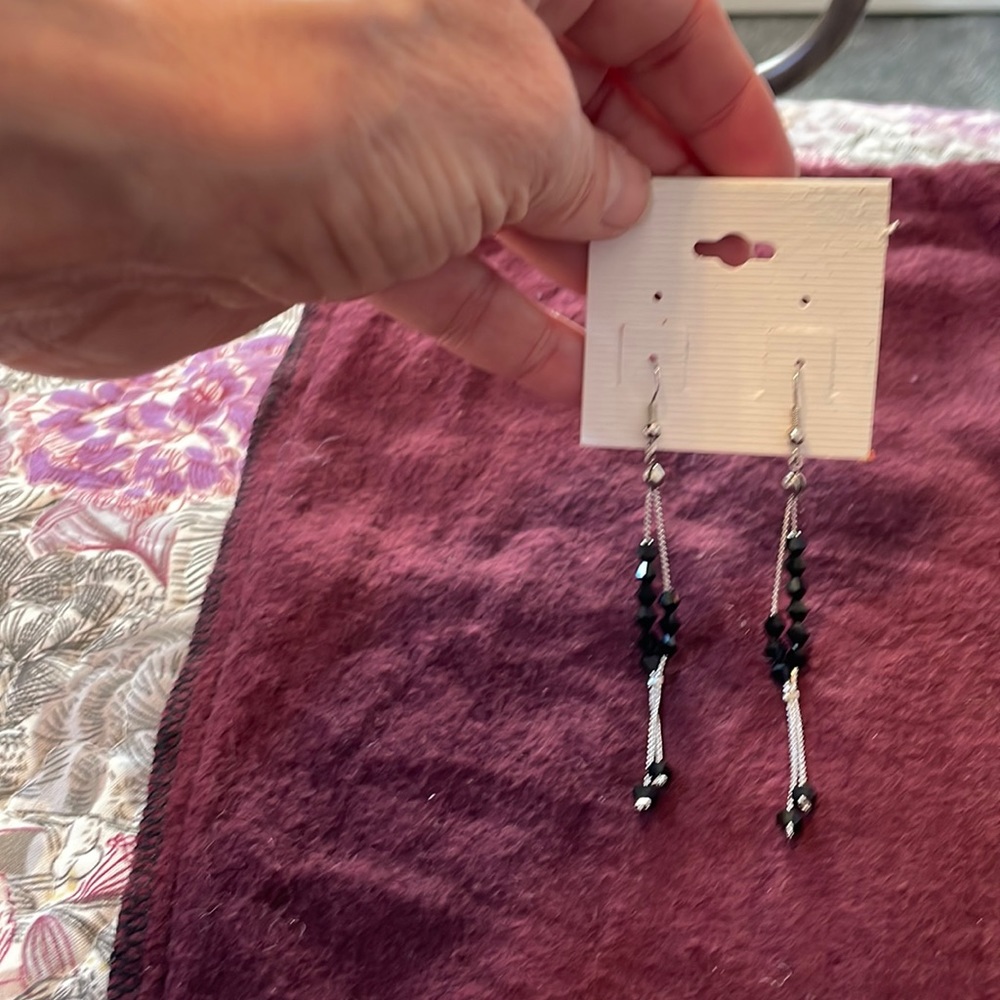 Black and Silver Earrings